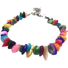 Gümüştel El Sanatları Sertifikalı Burç Bilekliği Doğal Taş Sedef Taşı