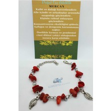 Gümüştel El Sanatları Sertifikalı Mercan Taşı Bileklik Orijinal Doğal Taş Tasarım Bileklik