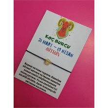 Gümüştel El Sanatları Sertifikalı Koç Burcu Sitrin Doğal Taşlı Ip Burç Bilekliği