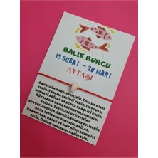 Gümüştel El Sanatları Sertifikalı Balık Burcu Aytaşı Doğal Taşlı Ip Burç Bilekliği