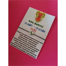 Gümüştel El Sanatları Sertifikalı Koç Burcu Akik Doğal Taşlı Ip Burç Bilekliği