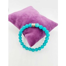 Gümüştel El Sanatları Sertifikalı Amazonit Taşı Bileklik Orijinal Doğal Taş 8mm