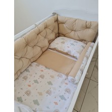 BabyNest 70X140 Çift Yönlü Beşik 4 Kenar Koruma Takımı Gok Bej