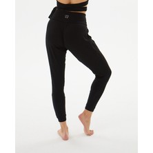 Ayma Active Siyah Kadın Yüksek Bel Cepli Dar Paça Comfort Pantolon