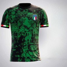 Bite Nose Isme Özel Yazdırmalı Italya Millî Futbol Takımı 2023/24 Yeni Sezon Yeşil T-Shirt