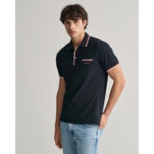 Gant Erkek Siyah Regular Fit Çizgili Polo 2013042.5