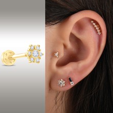 Saf Pırlanta 0.07 Karat Pırlanta Tragus Piercing