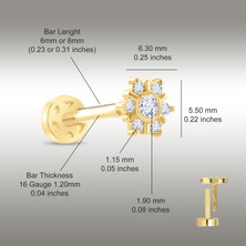 Saf Pırlanta 0.07 Karat Pırlanta Tragus Piercing