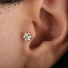 Saf Pırlanta 0.07 Karat Pırlanta Tragus Piercing