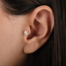 Saf Pırlanta 0.07 Karat Pırlanta Tragus Piercing