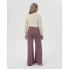 Ayma Active Lila Şortlu Yoga Pantolon Ince Dökümlü Yoga Pantolon