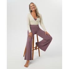 Ayma Active Lila Şortlu Yoga Pantolon Ince Dökümlü Yoga Pantolon