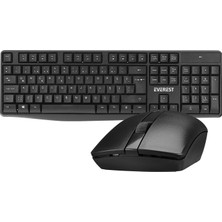 Everest KM-7500 Siyah Kablosuz Q Multimedia Klavye + Mouse Set