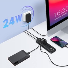 RSHTECH Type C USB 3.2 Hub 8 Port USB 3.1 Alüminyum  6*10GBPS USB 3.2 Port  Sd Tf Kart 24W 12V 2A 100CM
