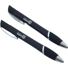 Hit Dükkan Lukoıl 2 Adet Metal Siyah Tükenmez Kalem 14,3cm