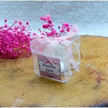 Teknoair Özel Tasarım Kare Kapaklı Mika Kutu 5X5X5 cm 24 Adet, Jel Mum Kutusu, Mini Bub