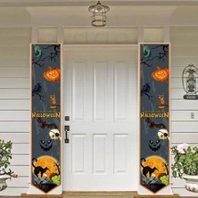 Parti Dükkanım Halloween Asma Afiş (Korkunç) Kapı Süsü (2 Adet) 160X30 cm