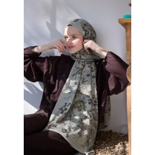 Fresh Aster Desen Şal Tozlu Kahve