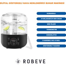 Robeve J001 Touch 4 Litre Ultrasonik Hava Nemlendirici Buhar Makinesi Dijital Hava Nemlendirme Cihazı Nem Ölçer Termometre Hava Nemlendirme Makinesi ve Aroma Difüzörü Nem Ölçerli