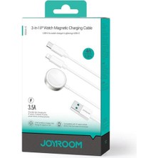 Joyroom 3'ü 1 Arada Watch Magnetic Şarj + Lightning + Type-C Kablo