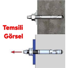 Badem10 Saplamalı Klipsli Çelik Dübel M10X90 mm Raf Montaj Bağlantı Zemin Monte Tavan Beton Asma Aparat