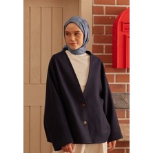 Fresh Kazayağı Jakarlı Şal Kot Mavi