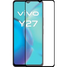 Kzy Vivo Y27 ile Uyumlu Tam Kaplayan Temperli Ekran Koruyucu Cam