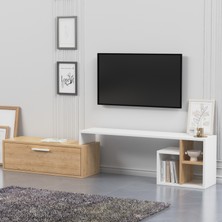 Lagomood Karamel Tv Standı Beyaz Meşe