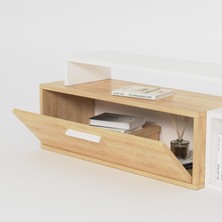 Lagomood Karamel Tv Standı Beyaz Meşe