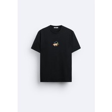 Loss Buttom Ağır Kumaş Koala Nakışlı Oversize T-Shirt