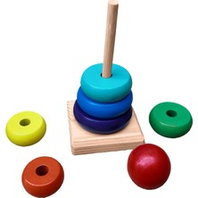 Hamaha Wooden Toys Doğal Ahşap Eğitici Oyuncak Gökkuşağı Yuvarlak Denge Kule HMH-079