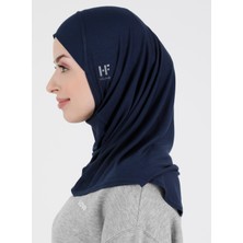 Ecardin Düz Logo Hijab Hf - Premium Spor Günlük Başörtüsü Hazır Konforlu Tesettür Hijab Bone