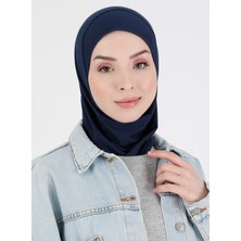 Ecardin Düz Logo Hijab Hf - Premium Spor Günlük Başörtüsü Hazır Konforlu Tesettür Hijab Bone