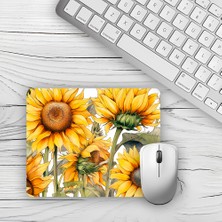 Moddy Store Ayçiçeği Tasarımlı Baskılı Kaydırmaz Taban 18X22 cm Mouse Pad