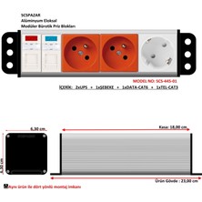 Scs Pazar Bürotik Priz Kutusu Alüminyum Blok - 4X45 ( 8 Modül ) SCS-445-01