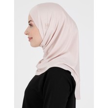 Ecardin Düz Logo Hijab Hf - Premium Spor Günlük Başörtüsü Hazır Konforlu Tesettür Hijab Bone
