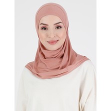 Ecardin Düz Logo Hijab Hf - Premium Spor Günlük Başörtüsü Hazır Konforlu Tesettür Hijab Bone