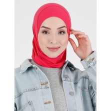 Ecardin Düz Logo Hijab Hf - Premium Spor Günlük Başörtüsü Hazır Konforlu Tesettür Hijab Bone