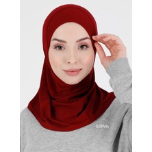 Ecardin Düz Logo Hijab Hf - Premium Spor Günlük Başörtüsü Hazır Konforlu Tesettür Hijab Bone