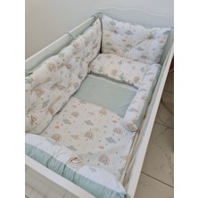 BabyNest 70X140 Çift Yönlü Beşik 4 Kenar Koruma Takımı Mavi Gok Yesıl