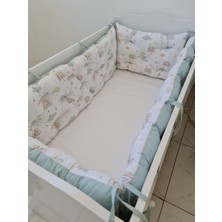 BabyNest 70X140 Çift Yönlü Beşik 4 Kenar Koruma Takımı Mavi Gok Yesıl