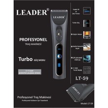 Leader Profesyonel Turbo Güç Modlu Şarj Göstergeli Çift Bataryalı Saç Sakal Ense Tıraş Makinesi Lt-59