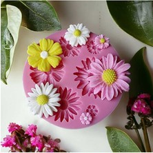 By Hobi Yap Mini Papatyalar Silikon Kalıp Seti Esnek Pürüzsüz Yüzeyli Renkli Dekoratif Aksesuar