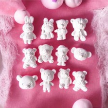 By Hobi Yap 12'li Sevimli Ayıcıklar ve Tavşanlar  Silikon Kalıbı