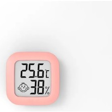 Zining Shop Pembe Tarzı Mini Kapalı Gülen Yüz Tipi Termometre Dijital LCD Sıcaklık Sensörü Nem Ölçer Termohigrometre Ölçer Hava Istasyonu (Yurt Dışından)