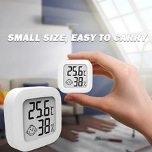 Zining Shop Pembe Tarzı Mini Kapalı Gülen Yüz Tipi Termometre Dijital LCD Sıcaklık Sensörü Nem Ölçer Termohigrometre Ölçer Hava Istasyonu (Yurt Dışından)