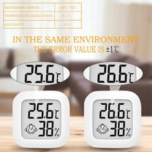 Zining Shop Pembe Tarzı Mini Kapalı Gülen Yüz Tipi Termometre Dijital LCD Sıcaklık Sensörü Nem Ölçer Termohigrometre Ölçer Hava Istasyonu (Yurt Dışından)