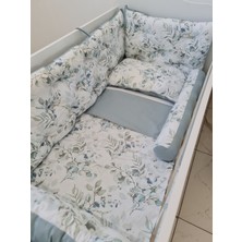 BabyNest 70X140 Çift Yönlü Beşik 4 Kenar Koruma Takımı Yesıl Yapraklar