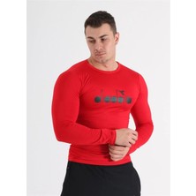 Diadora Soloben - Erkek Kırmızı Uzun Kollu Spor T-Shirt - Tsrt-Zn