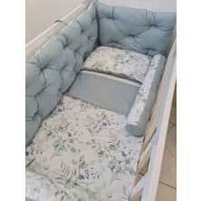 BabyNest 60X120 Çift Yönlü Beşik 4 Kenar Koruma (Yılan Yastık ) Yesıl Yapraklar